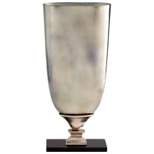 Chalice 10" Wide Aluminum, Glass, Marble Vase