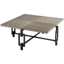 Ogden 47" Wide Iron and Wood Coffee Table