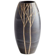 Onyx Winter 14 Inch Tall Wood Vase