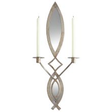 Exclamation 28 Inch Tall Iron and Glass Candle Holder