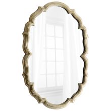 39.75 x 29 Banning Oval Iron and Wood Mirror