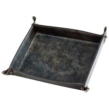 Hold It Right There 10.75 Inch Wide Leather Tray Made in India