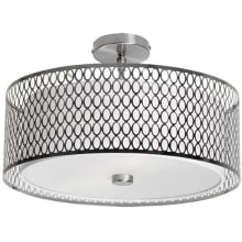 Kordan 3 Light 17" Wide Semi-Flush Drum Ceiling Fixture