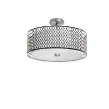 Kordan 3 Light 17" Wide Semi-Flush Drum Ceiling Fixture