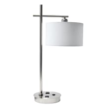 Single Light 26-1/2" High Desk Lamp with Fabric Shade