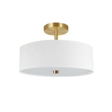 Everly 3 Light 14" Wide Semi-Flush Drum Ceiling Fixture