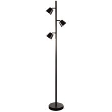 3 Light 62" Tall LED Floor Lamp with Metal Shades