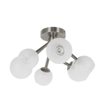 Tanglewood 6 Light 17" Wide Semi-Flush Ceiling Fixture with Glass Globes