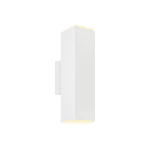 12" Tall 2 Light LED Outdoor Wall Sconce with Adjustable Beam Options