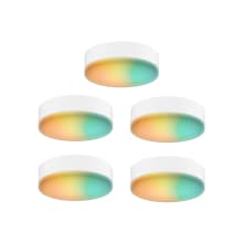 Pack of (5) 3" LED Puck Light Kit - Full Color RGB+CCT (2700K - 6500K) and Smart Home Enabled
