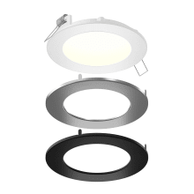Ultraslim 6" LED Canless Recessed Fixture with Interchangeable Trims and Selectable Color Temperature - 1060 Lumens