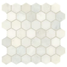 Marble - 2" x 2" Hexagon Floor and Wall Tile - Polished Visual - Sold by Sheet (1 SF/Sheet)