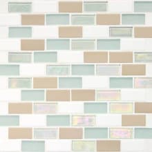 Coastal Keystones - 1" x 2" Rectangle Floor and Wall Tile - Polished Visual - Sold by Sheet (1 SF/Sheet)