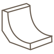 Keystones - 1" x 1" Cove Base Wall Tile - Unpolished Tile Visual (Sold per LF - 12 connected 1" pcs)