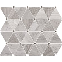Limestone - 3" x 3" Triangle Floor and Wall Tile - Polished Visual - Sold by Sheet (1 SF/Sheet)