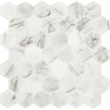Marble - 2" x 2" Hexagon Floor and Wall Tile - Polished Visual - Sold by Sheet (1 SF/Sheet)
