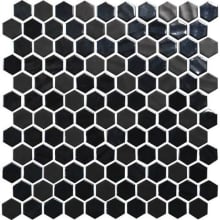 Uptown Glass - 1" x 1" Hexagon Wall Tile - Glossy Visual - Sold by Sheet (0.94 SF/Sheet)