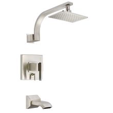 Pressure Balanced Tub and Shower Trim Package with Single Function Rain Shower Head From the Sirius Collection (Less Valve)