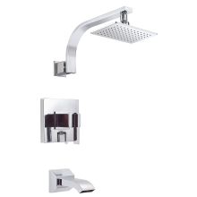 Pressure Balanced Tub and Shower Trim Package with Single Function Rain Shower Head From the Sirius Collection (Less Valve)