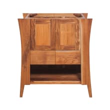 Curvature 30" Free Standing Solid Teak Wood Vanity Cabinet Only