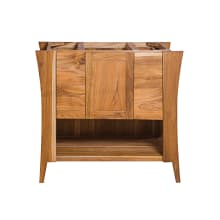 Curvature 36" Free Standing Solid Teak Wood Vanity Cabinet Only