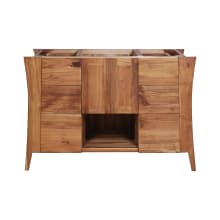 Curvature 48" Free Standing Solid Teak Wood Vanity Cabinet Only