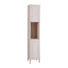 Curvature 78-13/16" Teak Wood Free Standing Bathroom Linen Tower