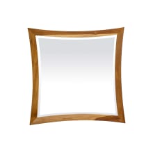 Curvature 36" x 35" Teak Wood Framed Mirror