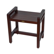 Eleganto 20" Solid Teak Shower Stool with Lift Aide Arms