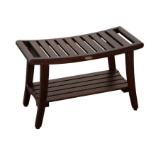 Harmony 30" Solid Teak Shower Bench with Shelf And Lift Aide Arms
