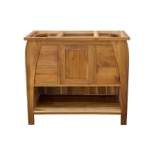 Tranquility 36" Free Standing Solid Teak Wood Vanity Cabinet Only