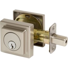 Single Cylinder Deadbolt with Square Rosette from the Contemporary Collection