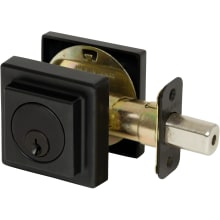Single Cylinder Deadbolt with Square Rosette from the Contemporary Collection