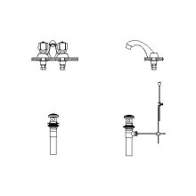 Double Handle 1.5GPM Bathroom Faucet with Flute Handles and Pop-Up Assembly from the Commercial Series