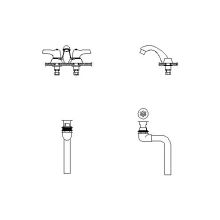 Double Handle 0.5GPM Bathroom Faucet with Lever Blade Handles and Offset Metal Grid Strainer from the Commercial Series