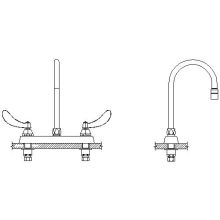 Double Handle 1.5GPM Ceramic Disc Kitchen Faucet with Blade Handles 12-45/64" Gooseneck Spout and Antimicrobial by AgION from the Commercial Series