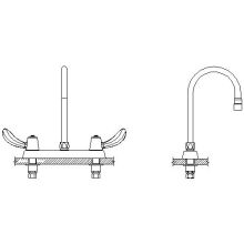 Double Handle 1.5GPM Ceramic Disc Kitchen Faucet with Hooded Blade Handles 12-45/64" Gooseneck Spout and Antimicrobial by AgION from the Commercial Series