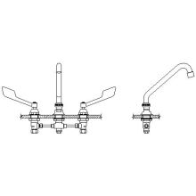 Double Handle 1.5GPM Ceramic Disc Below Deckmount Kitchen Faucet with Wrist Blade Handles and Tubular Swing Spout from the Commercial Series