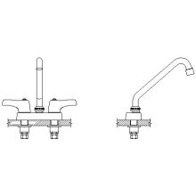Double Handle 1.5GPM Ceramic Disc Bathroom Faucet with Lever Blade Handles 8" Tubular Swing Spout and Antimicrobial by AgION from the Commercial Series