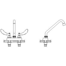 Double Handle 0.5GPM Ceramic Disc Bathroom Faucet with Blade Handles and 8" Tubular Swing Spout from the Commercial Series