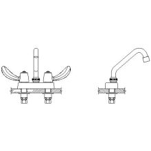 Double Handle 1.5GPM Ceramic Disc Bathroom Faucet with Hooded Blade Handles 6" Tubular Swing Spout and Vandal Resistant Aerator from the Commercial Series