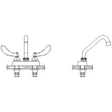 Double Handle 1.5GPM Ceramic Disc Bathroom Faucet with Blade Handles 6" Tubular Swing Spout and Antimicrobial by AgION from the Commercial Series