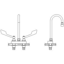 Double Handle 1.5GPM Ceramic Disc Bathroom Faucet with Wrist Blade Handles 10-13/32" Gooseneck Spout and Antimicrobial by AgION from the Commercial Series