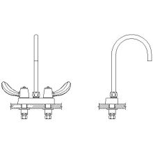 Double Handle 1 GPM Ceramic Disc Bathroom Faucet with Hooded Blade Handles and 10-13/32" Smooth End Gooseneck Spout from the Commercial Series