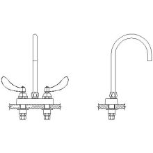 Double Handle 1 GPM Ceramic Disc Bathroom Faucet with Blade Handles and 10-13/32" Smooth End Gooseneck Spout from the Commercial Series