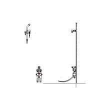 Double Pedal Self-Close Wall Mount Valve with Rigid Spout with Double Check Vacuum Breaker and Bedpan Sprayer with Stop from the Commercial Series