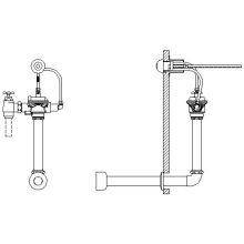 1-1/2" Back Spud Free Standing Prison Water Closet Flush Valve with Factory Set 1.6GPF Adjustable Flush and 5/8" Push Button Activator from the Commercial Series