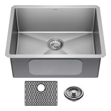Lenta 23” Undermount 16 Gauge Stainless Steel Single Bowl Kitchen Sink With Accessories