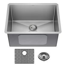 Lenta 24” Undermount 16 Gauge Stainless Steel Single Bowl Laundry Utility Kitchen Sink With Accessories