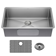 Lenta 30” Undermount 16 Gauge Stainless Steel Single Bowl Kitchen Sink With Accessories